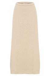 Moira Boucle Maxi Skirt - Wheat